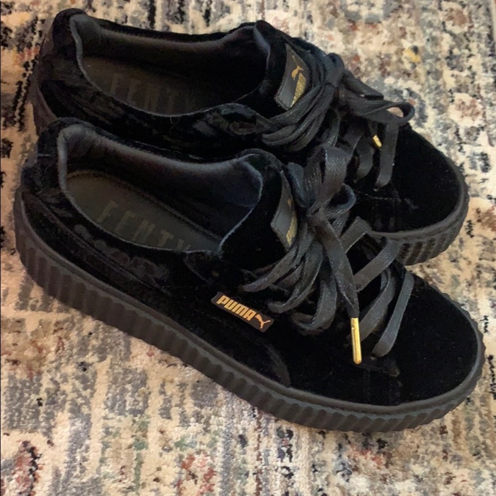 Fenty Puma by Rihanna black velvet creepers